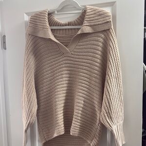 Cozy Beige Knit Sweater medium